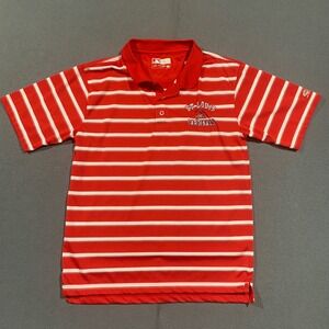 Mens MLB St‎ Louis Cardinals Striped Polo Shirt Red White True Fan Large